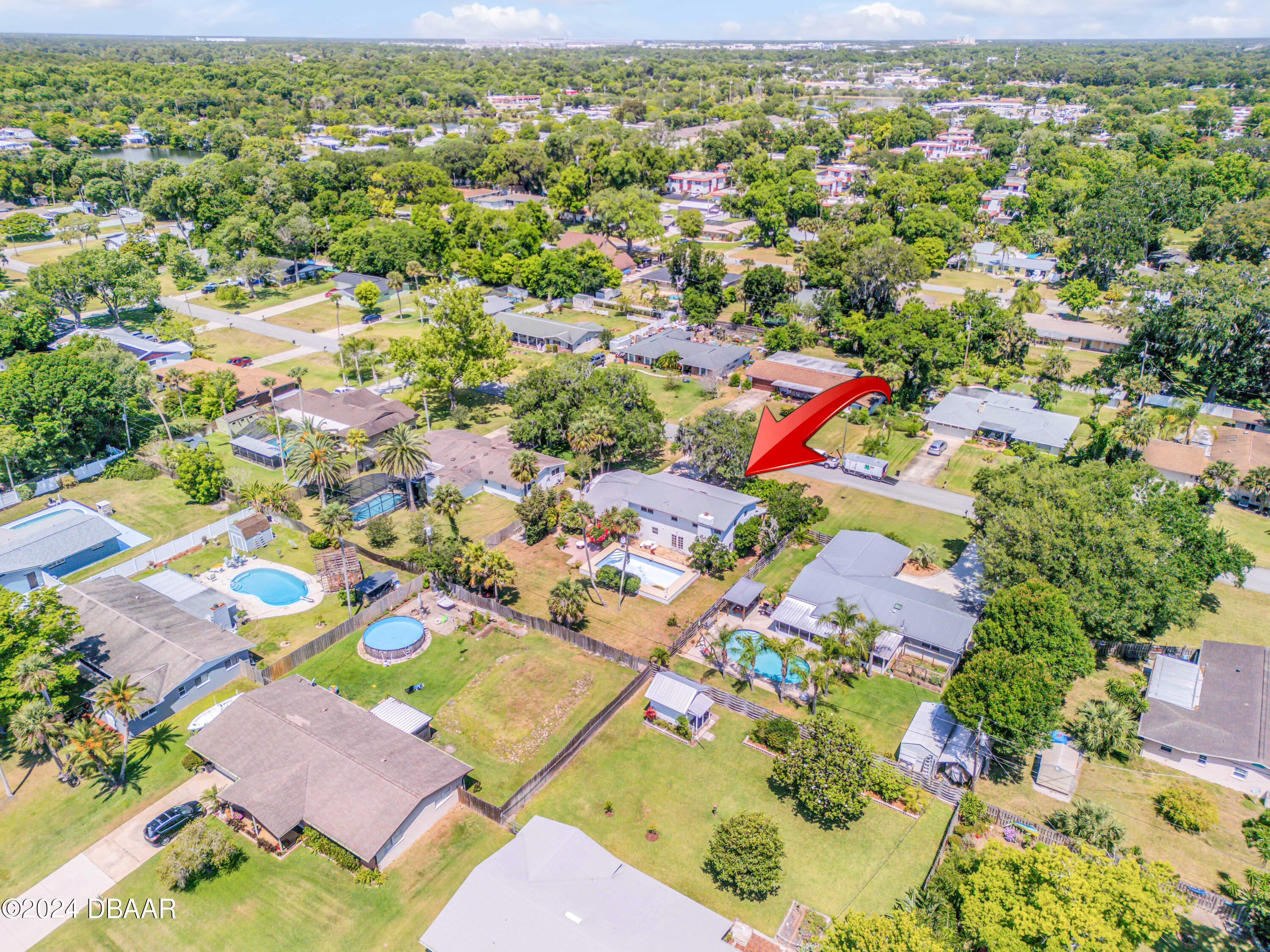 909 Pineapple Road South Daytona, FL 32119 - Photo 64 of 68 Backyard Aerial