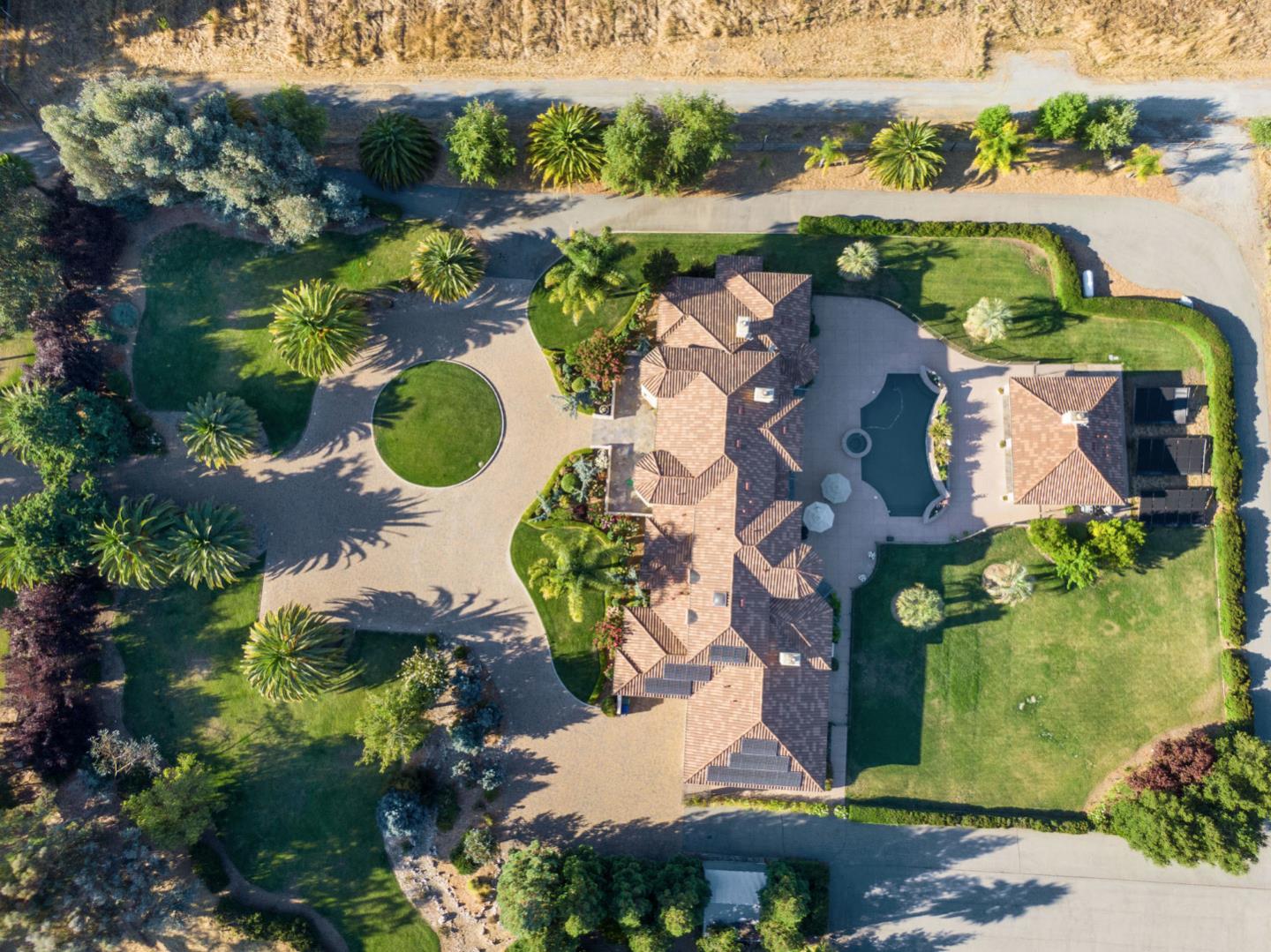 13800 Watsonville Road Morgan Hill, CA 95037 - Photo 74 of 74 an aerial view of residential house with outdoor space and swimming pool