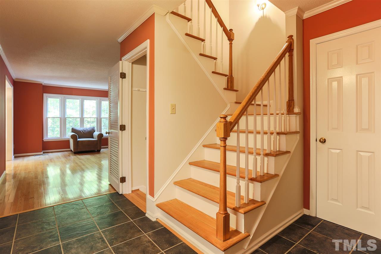 2856 Wycliff Road Raleigh, NC 27607 - Photo 5 of 29 a view of entryway and hall with wooden floor
