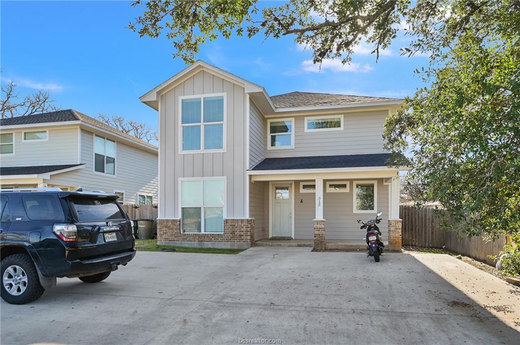View of front of home featuring board and batten s