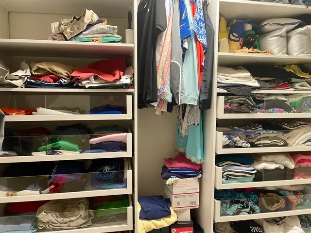 a room with lots of different kinds of food