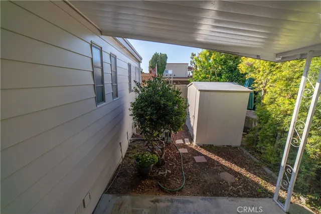 a view of a yard with plants