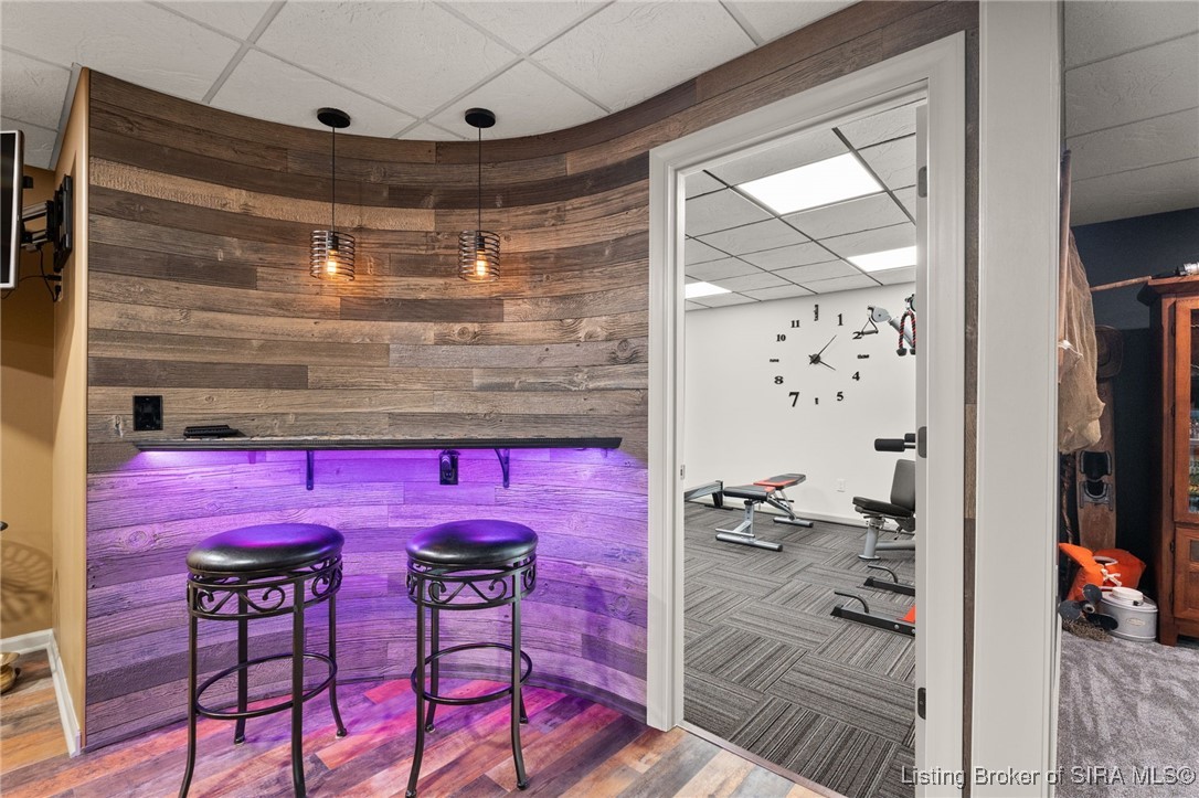 2046 Alonzo Smith Road Georgetown, IN 47122 - Photo 61 of 87 Bar/Rec area w/ ambiance lighting