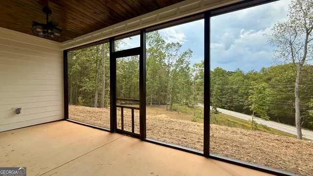 a view of large windows and city view