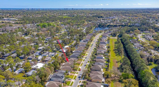 an aerial view of multiple house