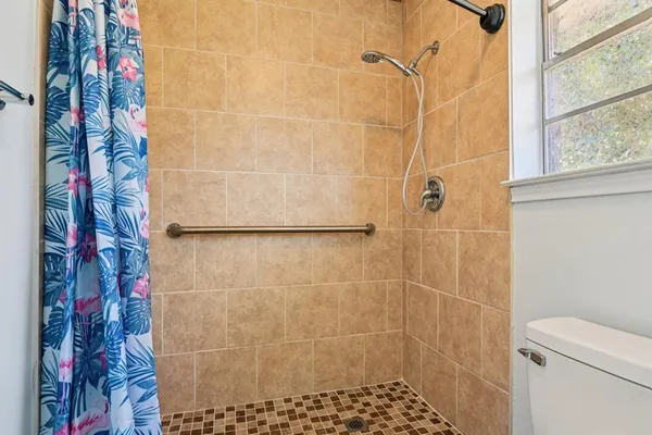 a bathroom with a shower