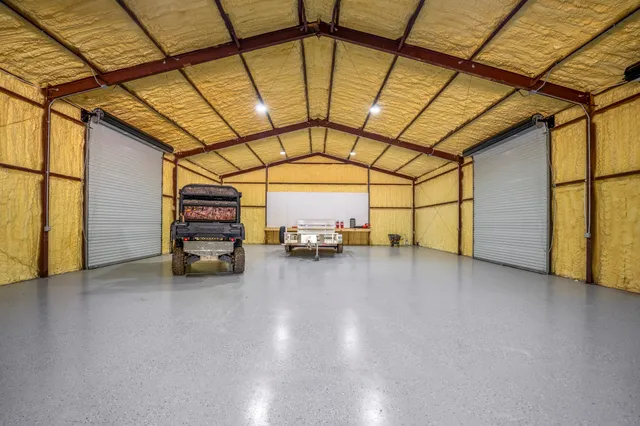 a car parked in a garage