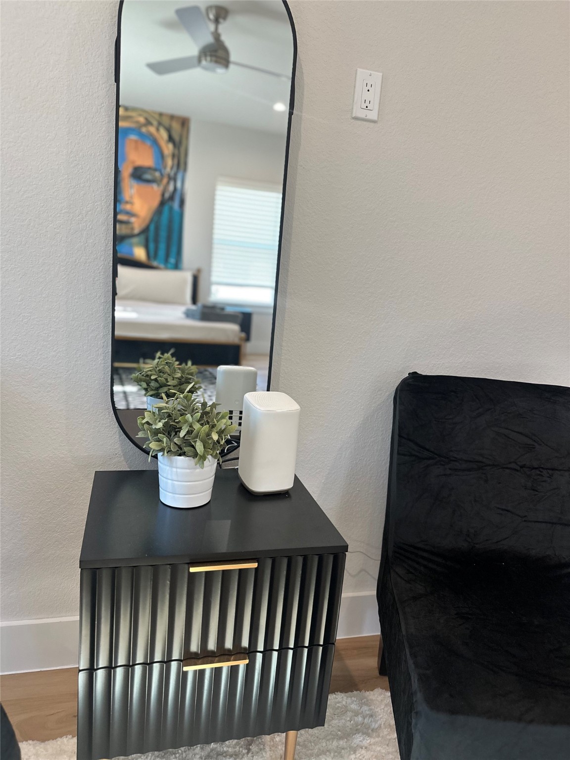 4513 Reed Road, Unit B Houston, TX 77051 - Photo 13 of 29 a living room with furniture and wooden floor
