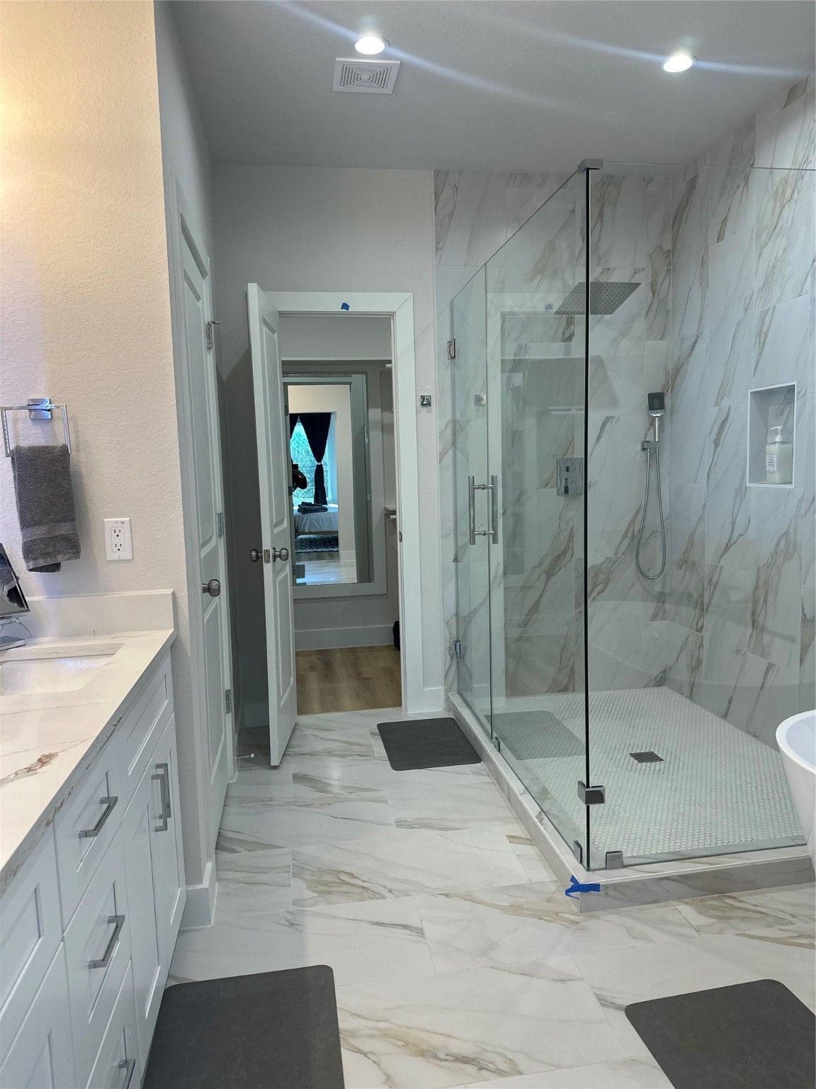 4513 Reed Road, Unit B Houston, TX 77051 - Photo 16 of 29 a bathroom with a shower and a sink