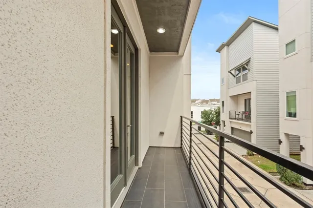 a view of a city from a balcony