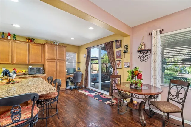 a workspace with furniture window and outside view