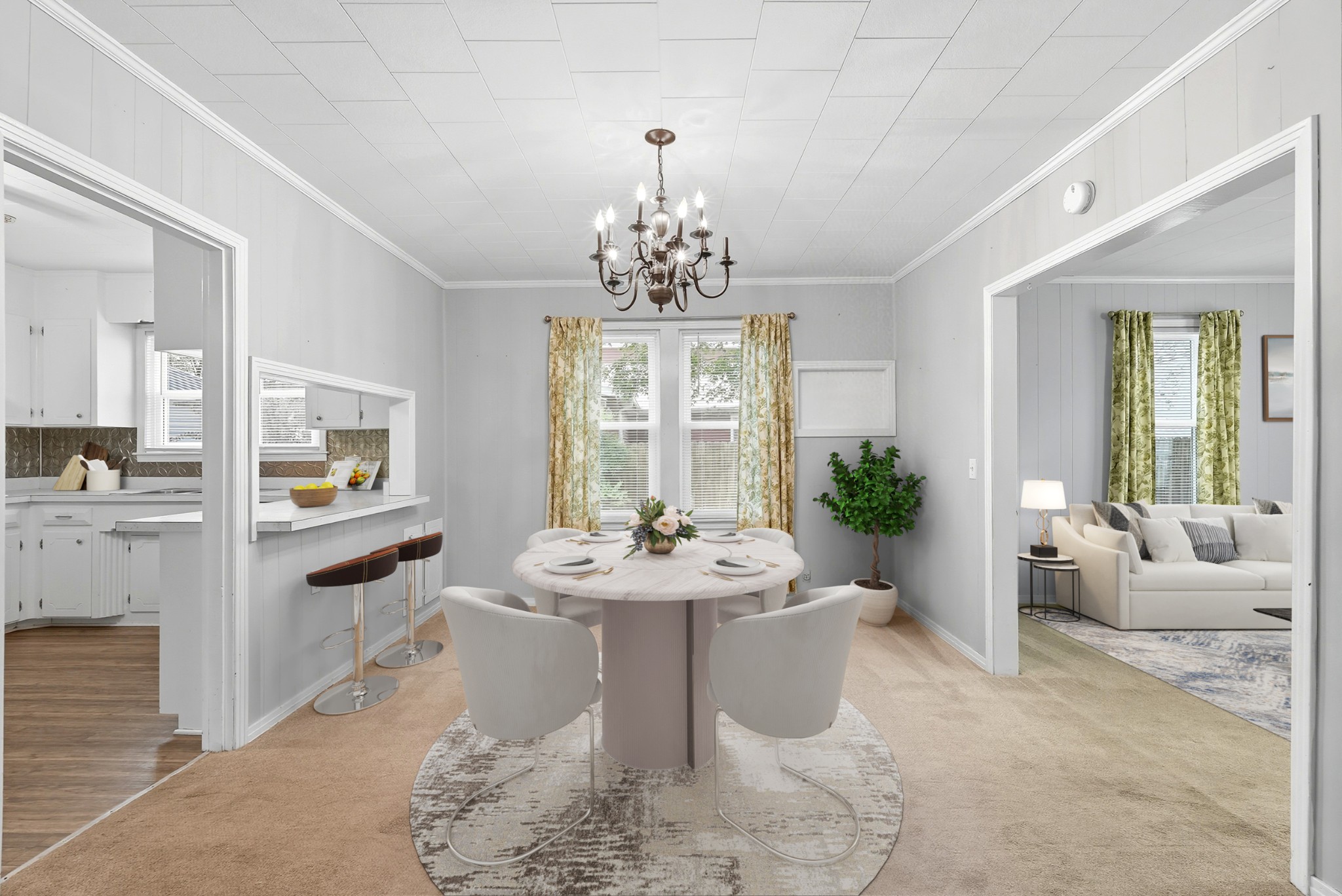 135 Main Street McEwen, TN 37101 - Photo 22 of 62 a dining room with wooden floor and large windows