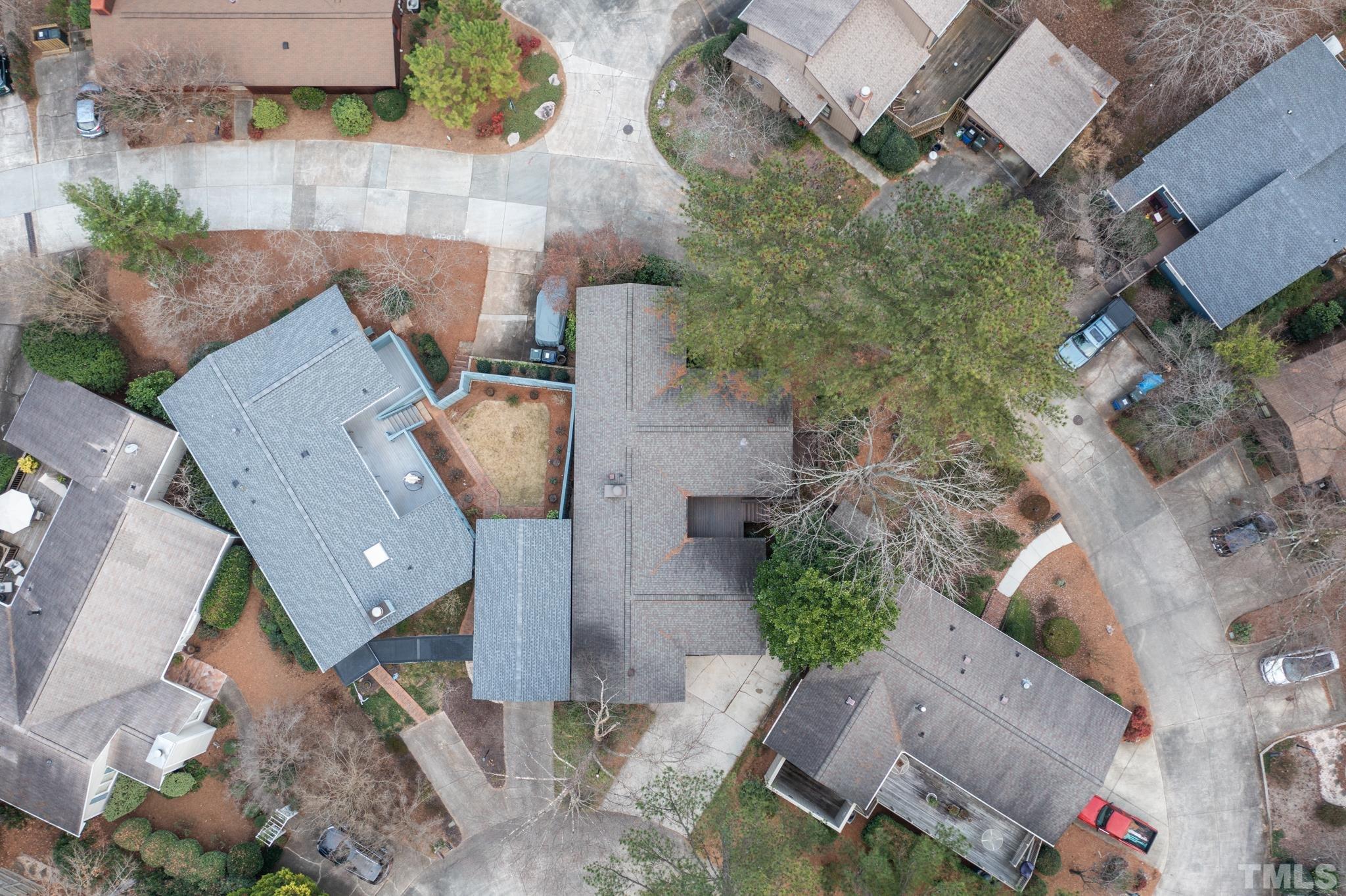 2742 Rue Sans Famille Raleigh, NC 27607 - Photo 21 of 21 an aerial view of houses with outdoor space