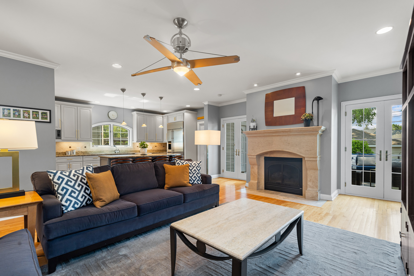 6972 West Imlay Street Chicago, IL 60631 - Photo 9 of 42 a living room with furniture and a fireplace