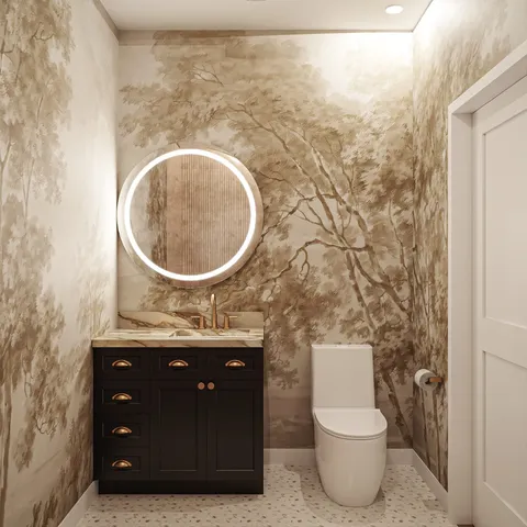 a bathroom with a toilet and a sink