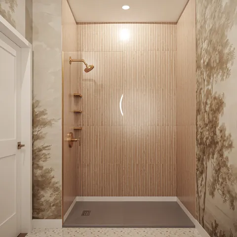 a bathroom with a shower