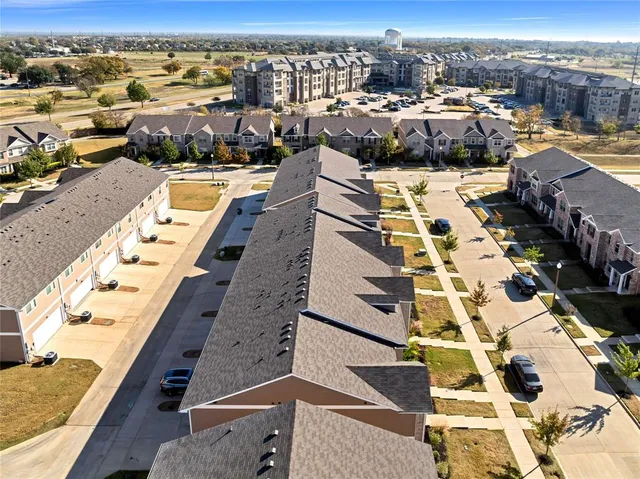 a city view with tall buildings
