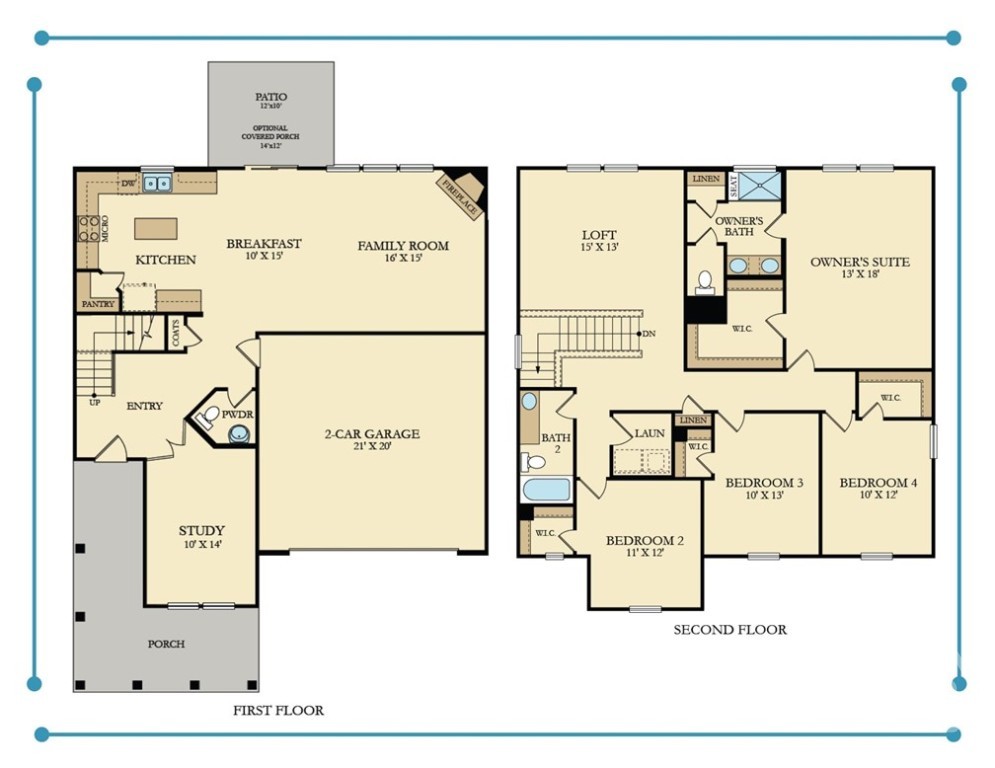 766 Blue Moon Crossing Pooler, GA 31322 - Photo 34 of 34 *Floor Plan Rendering Schematic for Reference Purposes Only. Does not Depict Actual Home.