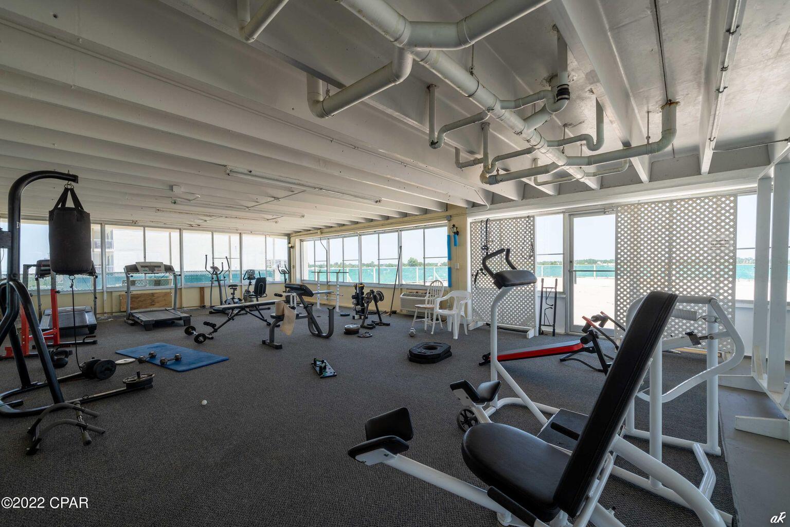 14401 Front Beach Road, Unit 434 Panama City Beach, FL 32413 - Photo 32 of 36 a view of a room with gym equipment