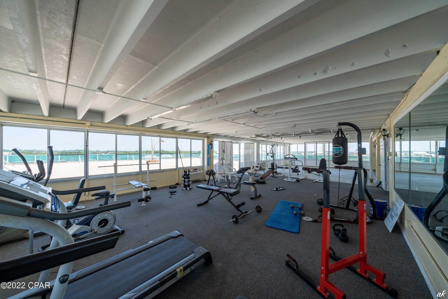 14401 Front Beach Road, Unit 434 Panama City Beach, FL 32413 - Photo 33 of 36 a view of a room with gym equipment
