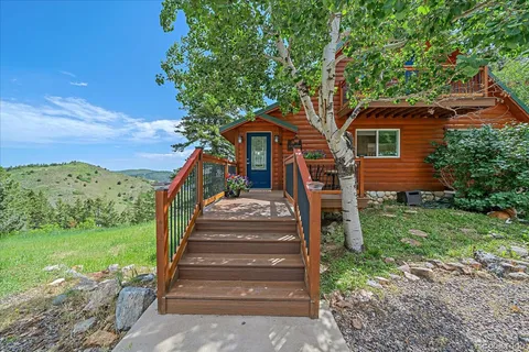 a living room with a large window