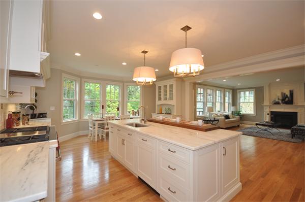 36 Somerset Road Lexington, MA 02420 - Photo 7 of 22 a large kitchen with kitchen island lots of counter space a sink appliances and a large window