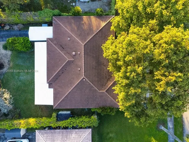 an aerial view of a house