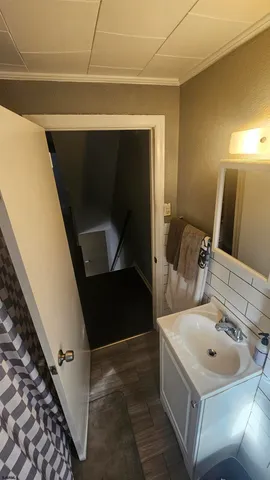a bathroom with a sink