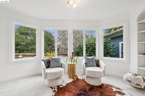 a view of balcony with small garden