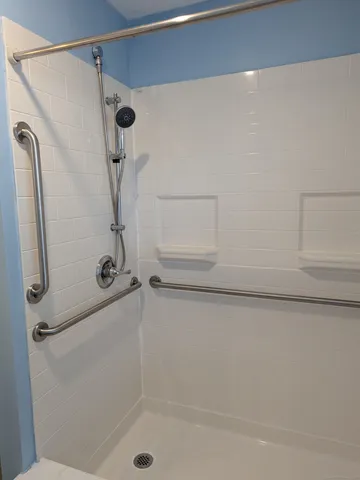 a bathroom with a shower
