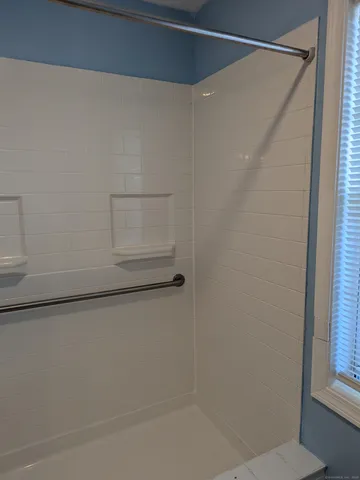 a close up of a shower