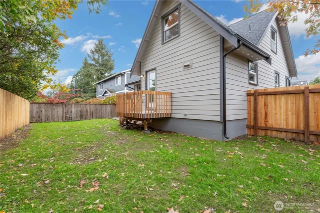 a view of a backyard with a garden