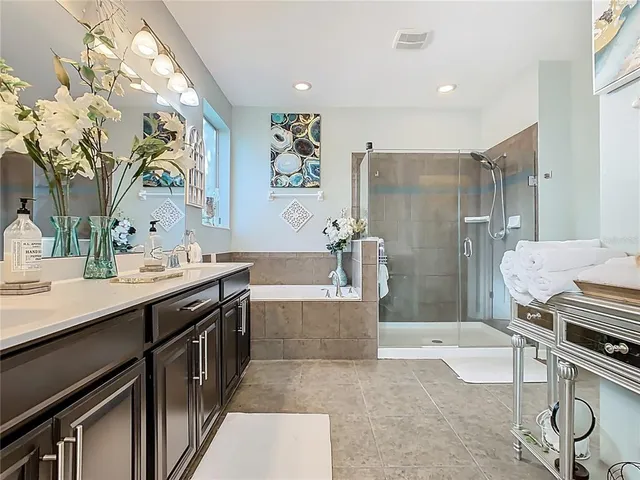 a backyard of a house with lots of green space