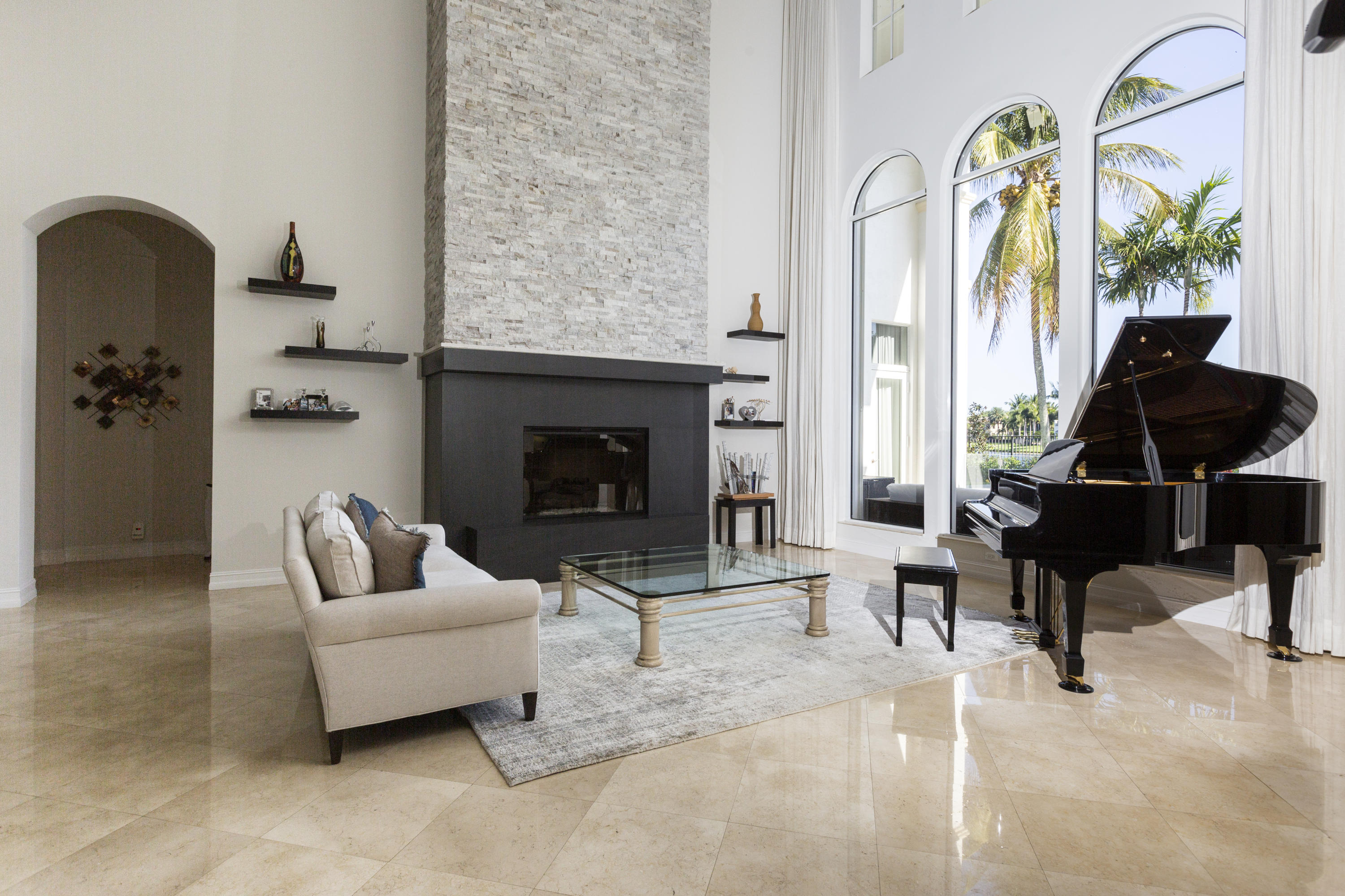 17706 Middlebrook Way Boca Raton, FL 33496 - Photo 13 of 61 a living room with furniture and a fireplace