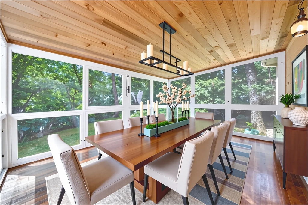 43 Plain Road Wayland, MA 01778 - Photo 34 of 41 a dining room with furniture window and wooden floor