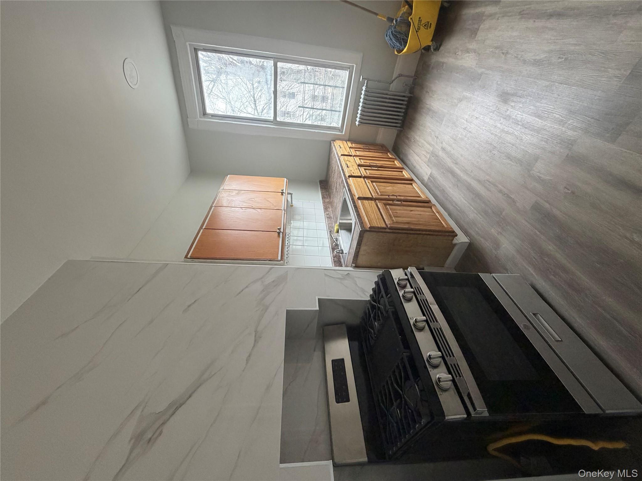 88 Cornelia Street Brooklyn, NY 11221 - Photo 7 of 8 a kitchen with a stove a sink and a microwave