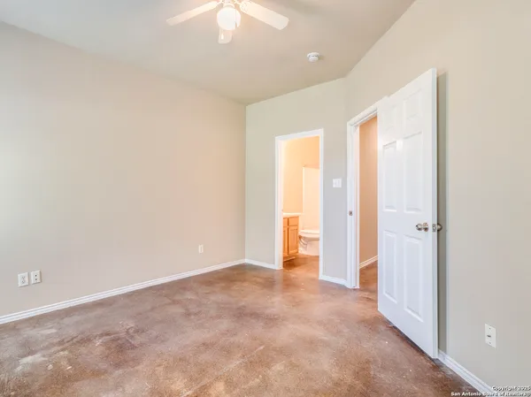 an empty room with a natural light