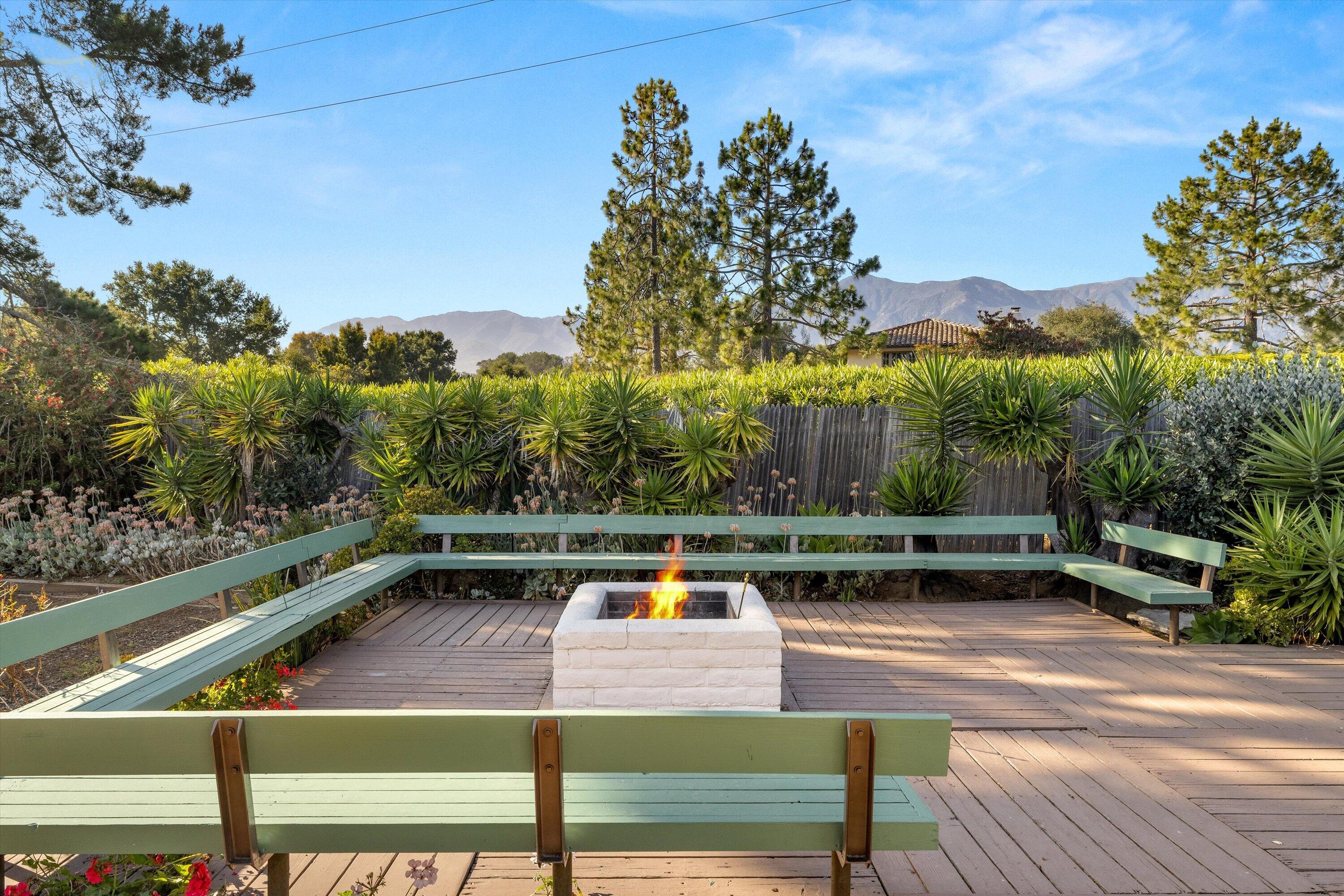 1480 Monte Vista Road Montecito, CA 93108 - Photo 7 of 43 Gas fire pit with mountain views