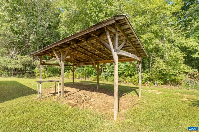 a view of an empty room with a yard