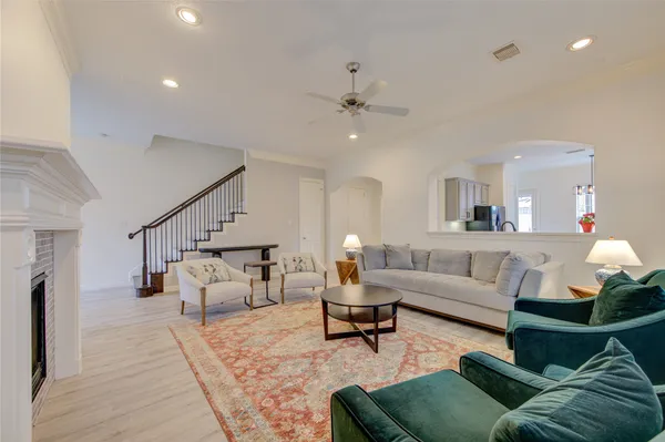 a living room with furniture and a couch
