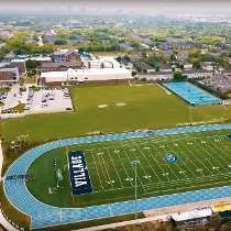 a view of a city with an ocean view