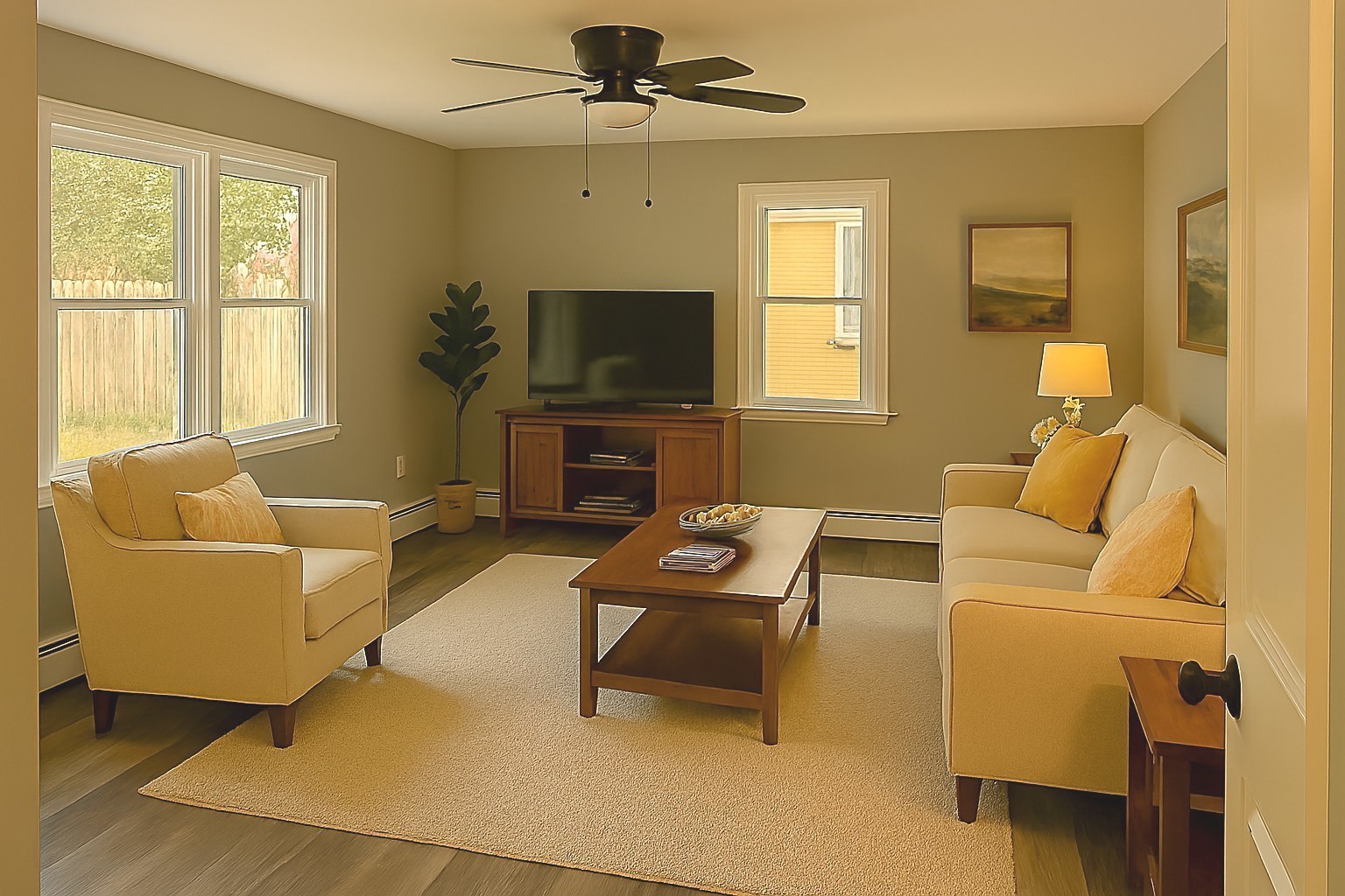 55 Cherry Drive Kankakee, IL 60901 - Photo 25 of 42 a living room with furniture and a flat screen tv