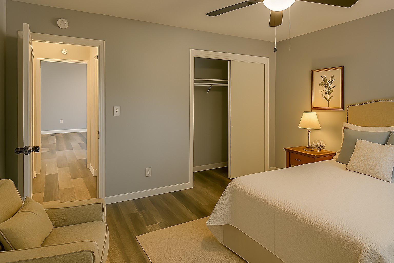 55 Cherry Drive Kankakee, IL 60901 - Photo 35 of 42 a bedroom with a bed and a couch