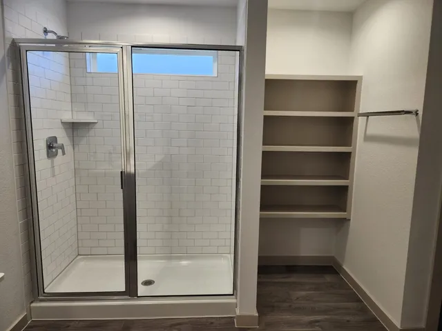 an empty room with a window