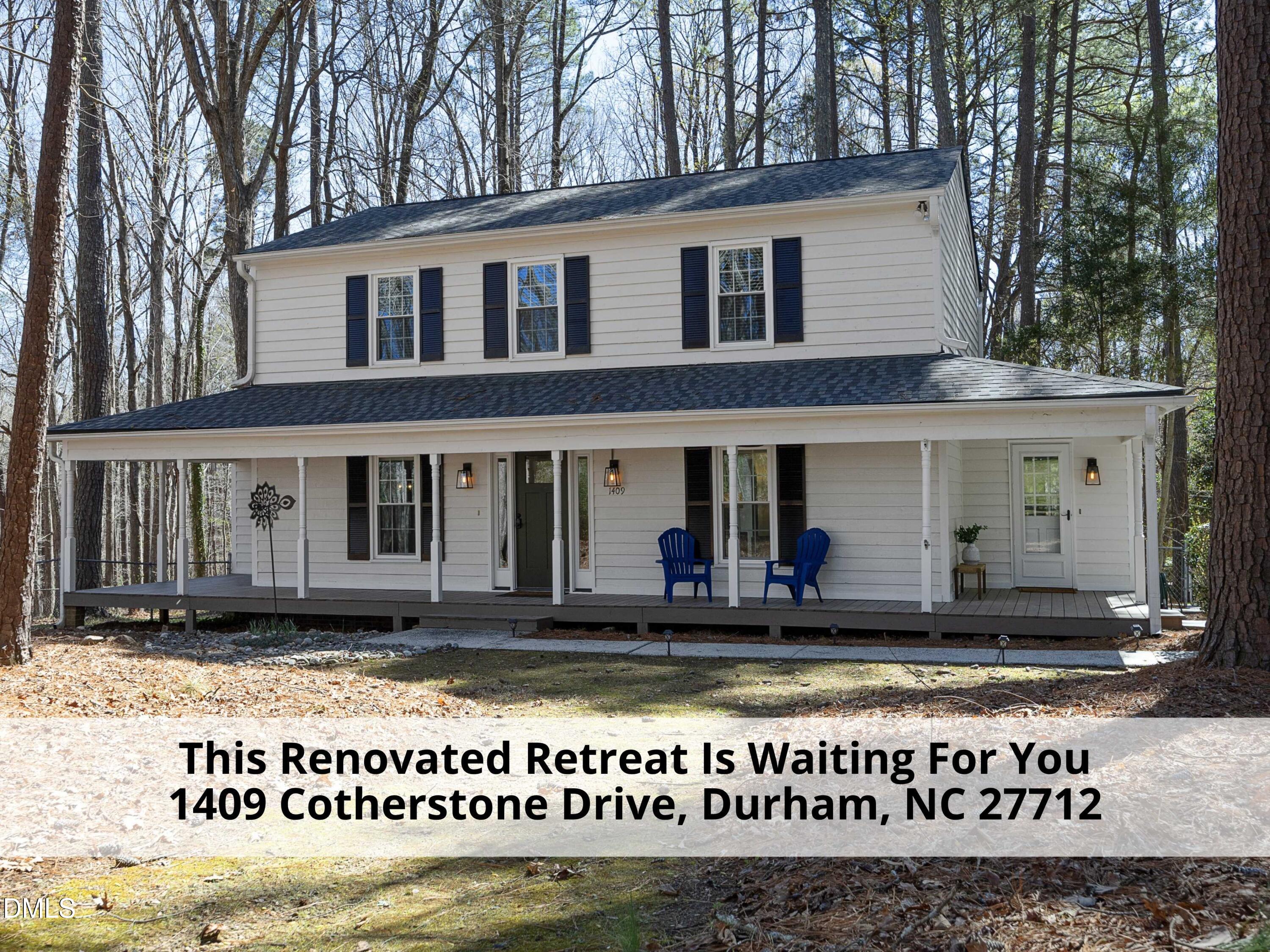 1409 Cotherstone Drive Durham, NC 27712 - Photo 2 of 61 a view of a house with a bench