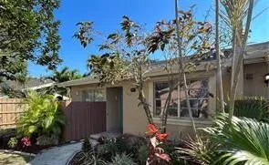 an outdoor space with garden view