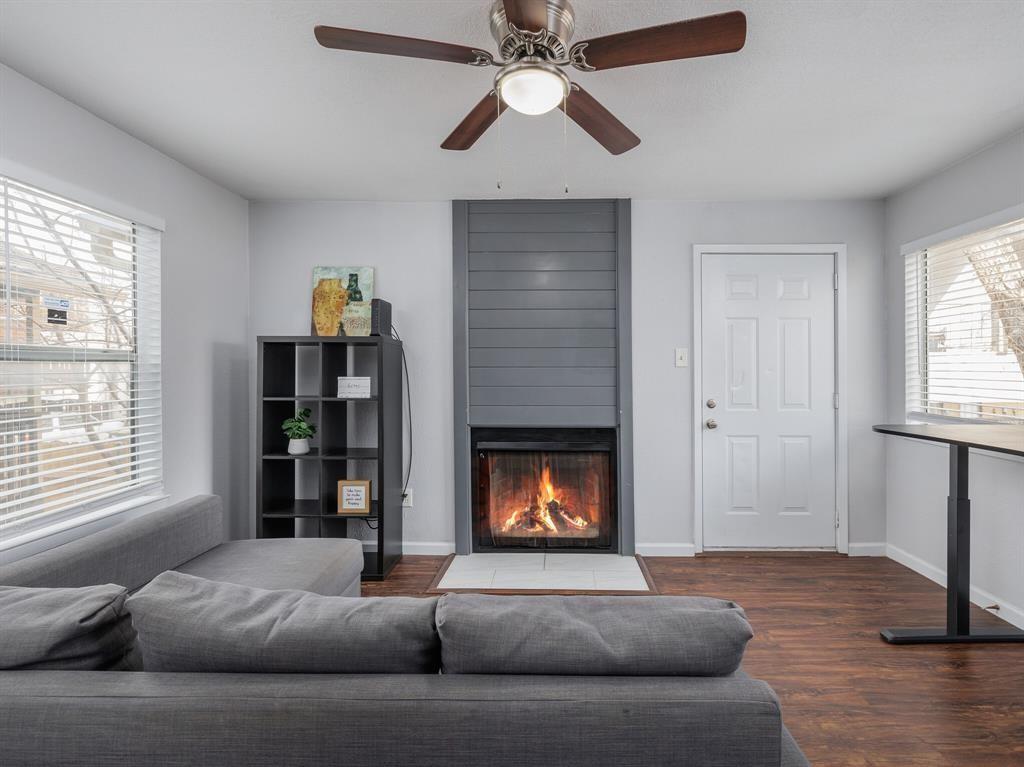 3004 Speedway, Unit 6 Austin, TX 78705 - Photo 6 of 25 a living room with furniture and a fireplace