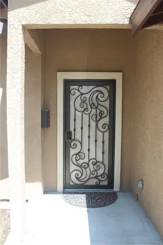 a front view of a door