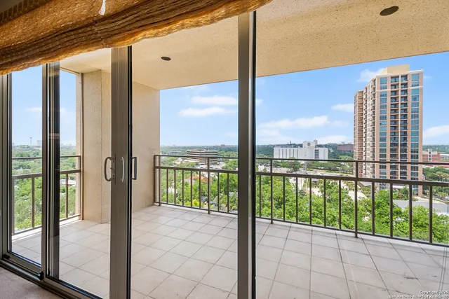 a view of balcony with floor
