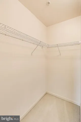 a view of small space with racks on the wall